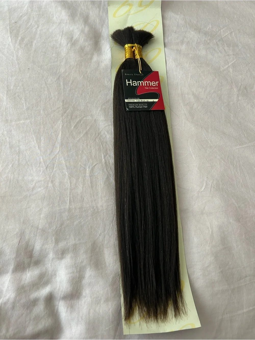 Hammer Hair Collection 12” Bulk Hair 100% Human Hair Color 1 Brown